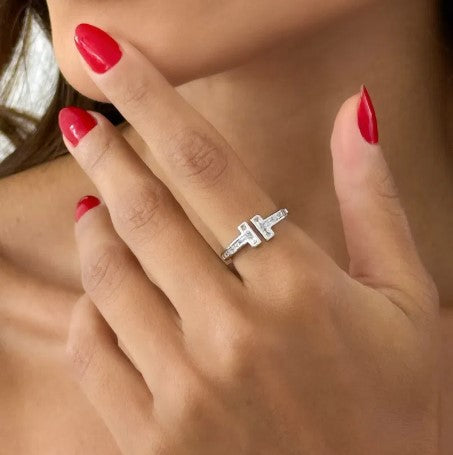 Anel Folheado a Ouro 18k e Prata Inspiração Grandes Marcas