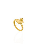 Anel Falange Folheado a Ouro 18k e Prata Inspiração Cisne