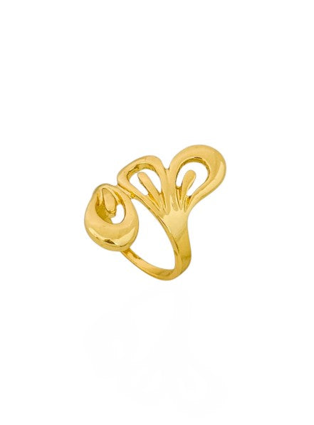 Anel Folheado a Ouro 18k e Prata Design Gotas Modernas