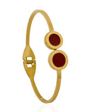 Bracelete Aço Inoxidável Folheado a Ouro 18k Inspiração Grandes Marcas Resinado