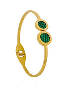 Bracelete Aço Inoxidável Folheado a Ouro 18k Inspiração Grandes Marcas Resinado