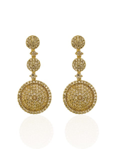 Brinco Semi Joia Círculos Cravejado em Zircônia