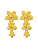 Brinco de Aço Inoxidavel Folheado a Ouro 18k Ponteira de Flor