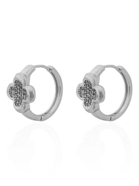 Brinco Folheado a Ouro 18k e Prata Argola Inspiração Vg Cravejada