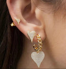 Conjunto de Brincos de Zircônia em Formato de Coração