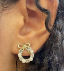 Brinco Laço Prata 925 com Pérola e Zircônia – Hipoalergênico