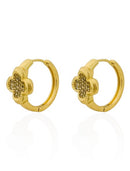 Brinco Folheado a Ouro 18k e Prata Argola Inspiração Vg Cravejada