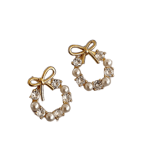 Brinco Laço Prata 925 com Pérola e Zircônia – Hipoalergênico