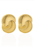 Brinco Folheado a Ouro 18k e Prata Design Espiral Texturizado