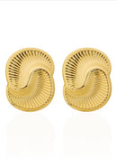 Brinco Folheado a Ouro 18k e Prata Design Espiral Texturizado