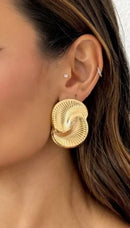 Brinco Folheado a Ouro 18k e Prata Design Espiral Texturizado