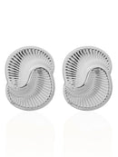 Brinco Folheado a Ouro 18k e Prata Design Espiral Texturizado