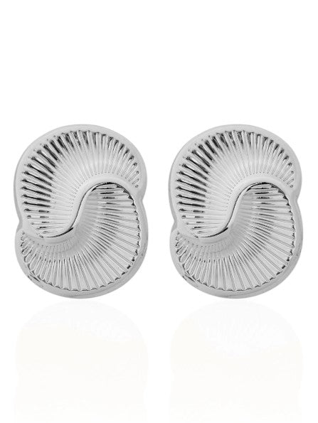 Brinco Folheado a Ouro 18k e Prata Design Espiral Texturizado