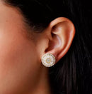 Brinco Redondo com Zircônia Cravejada Banhado a Ouro 18k