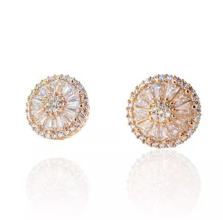 Brinco Redondo com Zircônia Cravejada Banhado a Ouro 18k