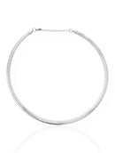 Choker de Aço Inoxidavel Folheado a Ouro 18k e Prata Fita Aro G