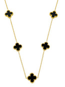 Colar Aço Inoxidável Folheado a Ouro 18k Inspiração Vg. Resinado