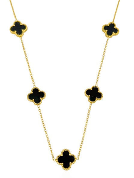 Colar Aço Inoxidável Folheado a Ouro 18k Inspiração Vg. Resinado