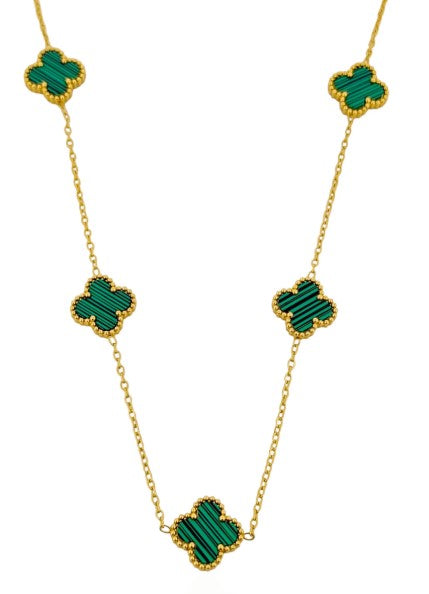 Colar Aço Inoxidável Folheado a Ouro 18k Inspiração Vg. Resinado