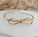 Bracelete feminino com laço liso delicado, ajustável e hipoalergênico