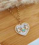 Colar feminino com pingente de coração perolado, delicado, ideal para presente de Dia das Mães