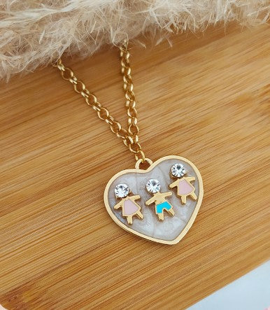 Colar feminino com pingente de coração perolado, delicado, ideal para presente de Dia das Mães