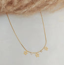 Colar feminino com pingente de estrela acetinado e zircônia, delicado e elegante