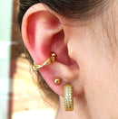 Piercing fake amassado feminino moderno sem furo, acessório estiloso para orelha